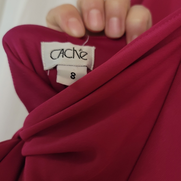 Cache Maxi Dress 8 Halter pink long cocktail - Picture 10 of 13